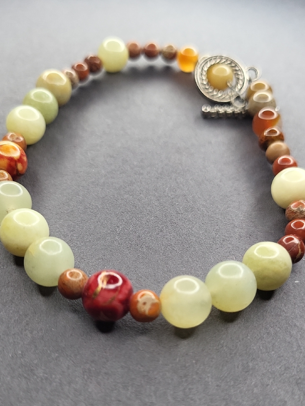 Green and Red Bead Bracelet